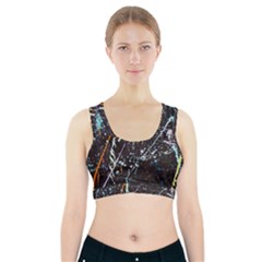 Abstract Colorful Texture Sports Bra With Pocket