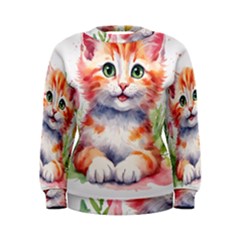 Kitty Watercolour Women s Sweatshirt by ttlisted