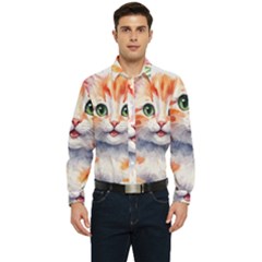 Kitty Watercolour Men s Long Sleeve  Shirt by ttlisted