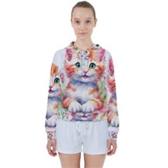 Kitty Watercolour Women s Tie Up Sweat by ttlisted