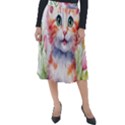 Kitty Watercolour Classic Velour Midi Skirt  View1