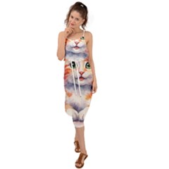 Kitty Watercolour Waist Tie Cover Up Chiffon Dress by ttlisted