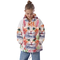 Kitty Watercolour Kids  Oversized Hoodie by ttlisted