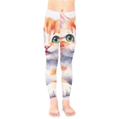 Kitty Watercolour Kids  Classic Winter Leggings