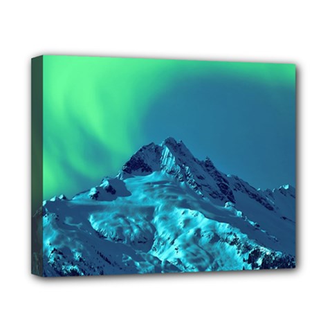 Aurora Borealis Sky Winter Snow Mountains Night Canvas 10  X 8  (stretched) by Pakjumat