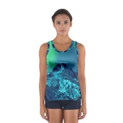 Aurora Borealis Sky Winter Snow Mountains Night Sport Tank Top 