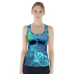 Aurora Borealis Sky Winter Snow Mountains Night Racer Back Sports Top by Pakjumat