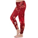 Four Red Butterflies With Flower Illustration Butterfly Flowers Classic Winter Leggings View2