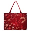 Four Red Butterflies With Flower Illustration Butterfly Flowers Zipper Medium Tote Bag View1