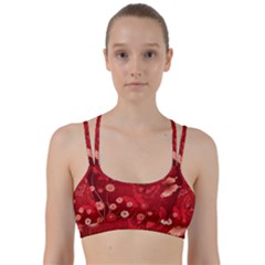 Four Red Butterflies With Flower Illustration Butterfly Flowers Line Them Up Sports Bra by Pakjumat