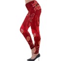 Four Red Butterflies With Flower Illustration Butterfly Flowers Lightweight Velour Leggings View3