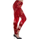 Four Red Butterflies With Flower Illustration Butterfly Flowers Lightweight Velour Leggings View4