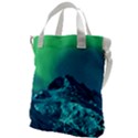 Aurora Borealis Sky Winter Snow Mountains Night Canvas Messenger Bag View1