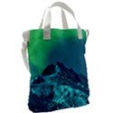 Aurora Borealis Sky Winter Snow Mountains Night Canvas Messenger Bag View2