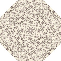 White And Brown Floral Wallpaper Flowers Background Pattern Hook Handle Umbrellas (small) by Pakjumat