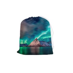 Amazing Aurora Borealis Colors Drawstring Pouch (medium) by Pakjumat