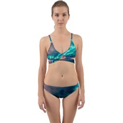 Amazing Aurora Borealis Colors Wrap Around Bikini Set by Pakjumat