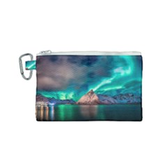 Amazing Aurora Borealis Colors Canvas Cosmetic Bag (small) by Pakjumat