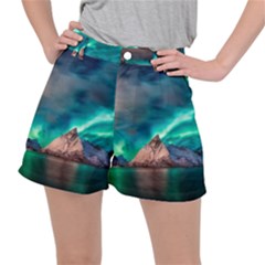 Amazing Aurora Borealis Colors Women s Ripstop Shorts by Pakjumat