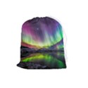 Aurora Borealis Polar Northern Lights Natural Phenomenon North Night Mountains Drawstring Pouch (Large) View1