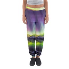 Aurora Borealis Polar Northern Lights Natural Phenomenon North Night Mountains Women s Jogger Sweatpants by Pakjumat