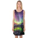 Aurora Borealis Polar Northern Lights Natural Phenomenon North Night Mountains Sleeveless Satin Nightdress View1