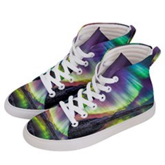 Aurora Borealis Polar Northern Lights Natural Phenomenon North Night Mountains Men s Hi-top Skate Sneakers by Pakjumat