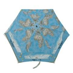 Blue White And Green World Map National Geographic Mini Folding Umbrellas by Pakjumat