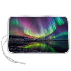 Aurora Borealis Polar Northern Lights Natural Phenomenon North Night Mountains Pen Storage Case (l) by Pakjumat