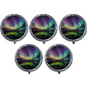 Aurora Borealis Polar Northern Lights Natural Phenomenon North Night Mountains Mini Round Pill Box (Pack of 5) View1