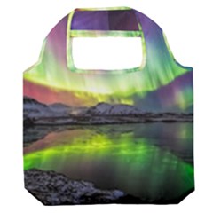 Aurora Borealis Polar Northern Lights Natural Phenomenon North Night Mountains Premium Foldable Grocery Recycle Bag by Pakjumat