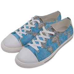 Blue White And Green World Map National Geographic Women s Low Top Canvas Sneakers by Pakjumat