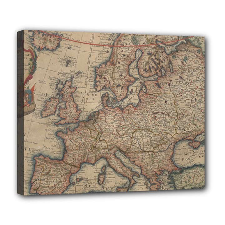 Old Vintage Classic Map Of Europe Deluxe Canvas 24  x 20  (Stretched)