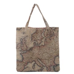 Old Vintage Classic Map Of Europe Grocery Tote Bag by Pakjumat