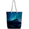 Aurora Borealis Mountain Reflection Full Print Rope Handle Tote (Small) View2