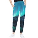 Aurora Borealis Mountain Reflection Women s Tapered Pants View1