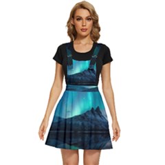 Aurora Borealis Mountain Reflection Apron Dress by Pakjumat