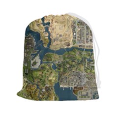 Map Illustration Gta Drawstring Pouch (2xl) by Pakjumat