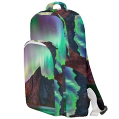 Aurora Borealis Nature Sky Light Double Compartment Backpack by Pakjumat