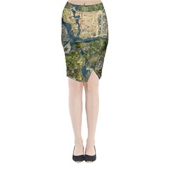 Map Illustration Gta Midi Wrap Pencil Skirt by Pakjumat