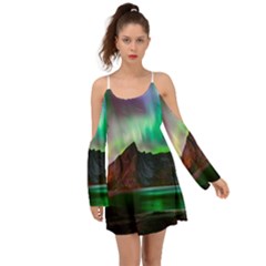 Aurora Borealis Nature Sky Light Boho Dress by Pakjumat