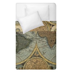 Vintage World Map Travel Geography Duvet Cover Double Side (single Size) by Pakjumat