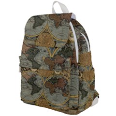 Vintage World Map Travel Geography Top Flap Backpack by Pakjumat