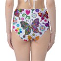 Butterflies Abstract Colorful Floral Flowers Vector Classic High-Waist Bikini Bottoms View2