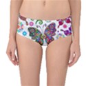 Butterflies Abstract Colorful Floral Flowers Vector Mid-Waist Bikini Bottoms View1