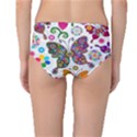 Butterflies Abstract Colorful Floral Flowers Vector Mid-Waist Bikini Bottoms View2