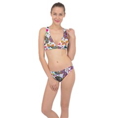 Butterflies Abstract Colorful Floral Flowers Vector Classic Banded Bikini Set  by Pakjumat