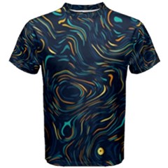 Colorful Abstract Pattern Creative Colorful Line Linear Background Men s Cotton T-shirt by Pakjumat