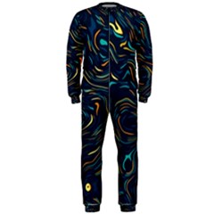 Colorful Abstract Pattern Creative Colorful Line Linear Background Onepiece Jumpsuit (men) by Pakjumat