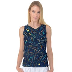 Colorful Abstract Pattern Creative Colorful Line Linear Background Women s Basketball Tank Top by Pakjumat